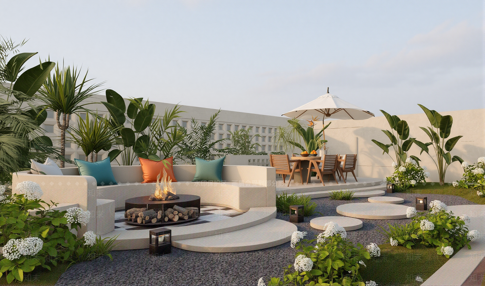 现代屋顶花园SU模型下载【ID:1201672124】