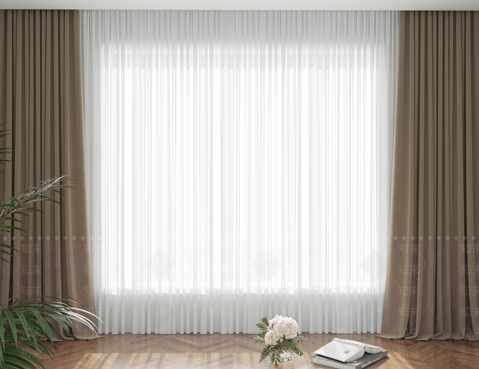 现代意式通用窗帘3D模型下载【ID:1201674143】