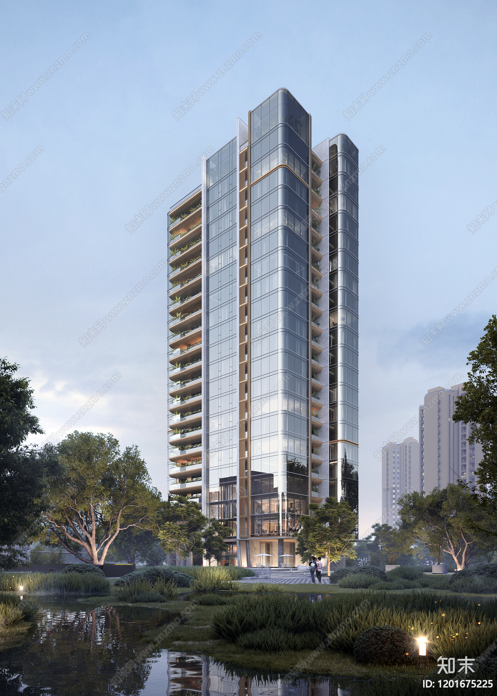 现代轻奢住宅楼建筑施工图下载【ID:1201675225】