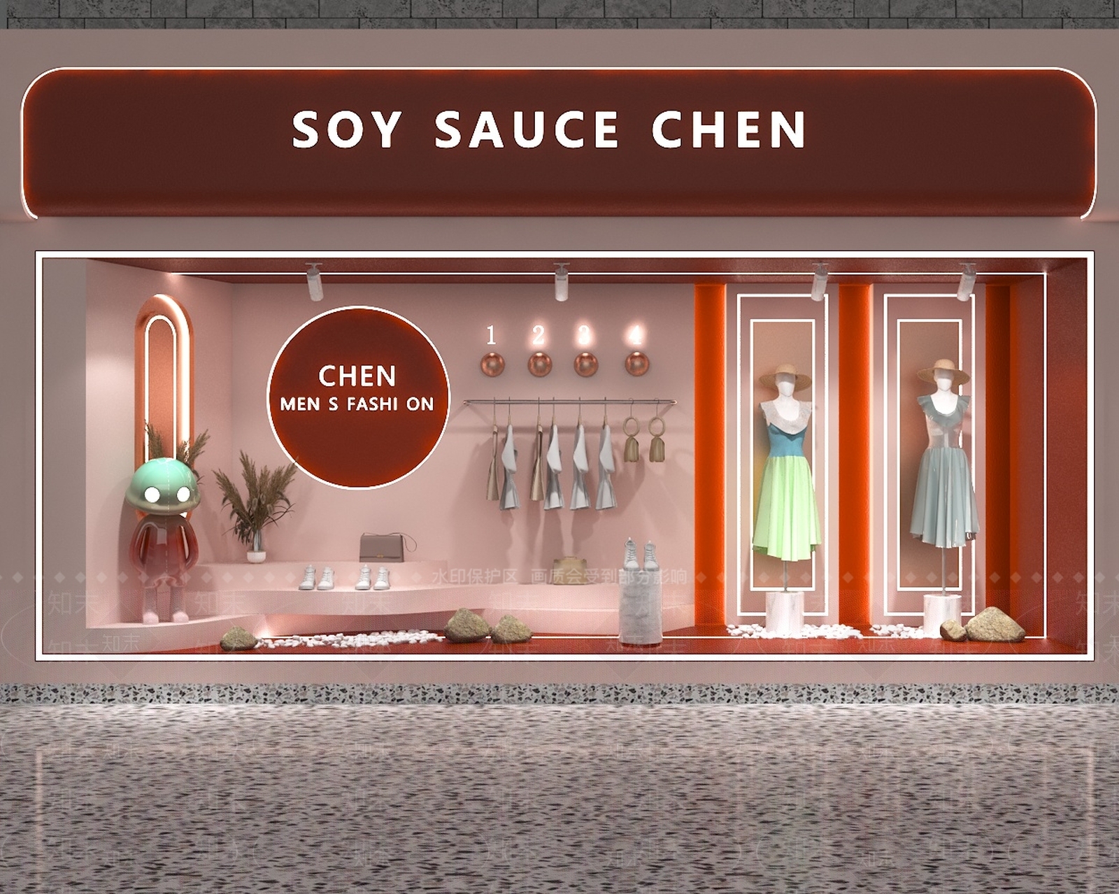 现代橱窗3D模型下载【ID:1201675817】