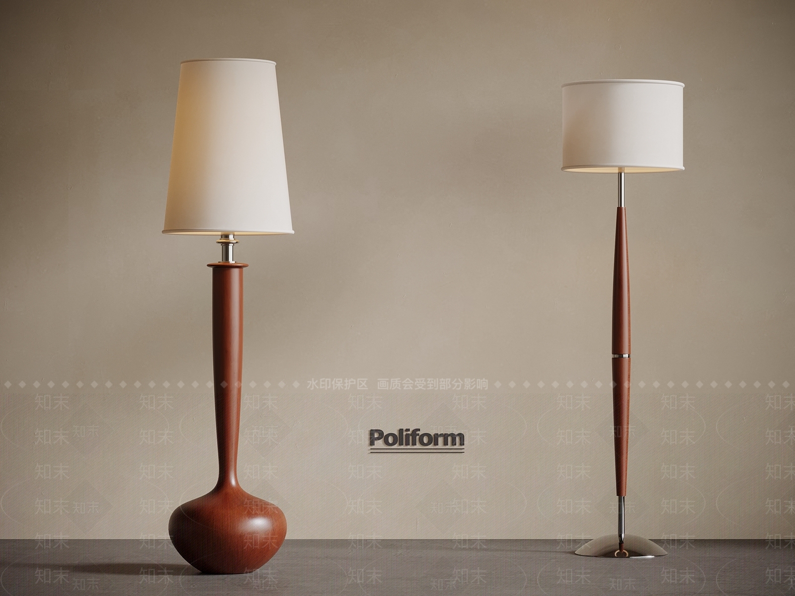 中古落地灯3D模型下载【ID:1201677560】