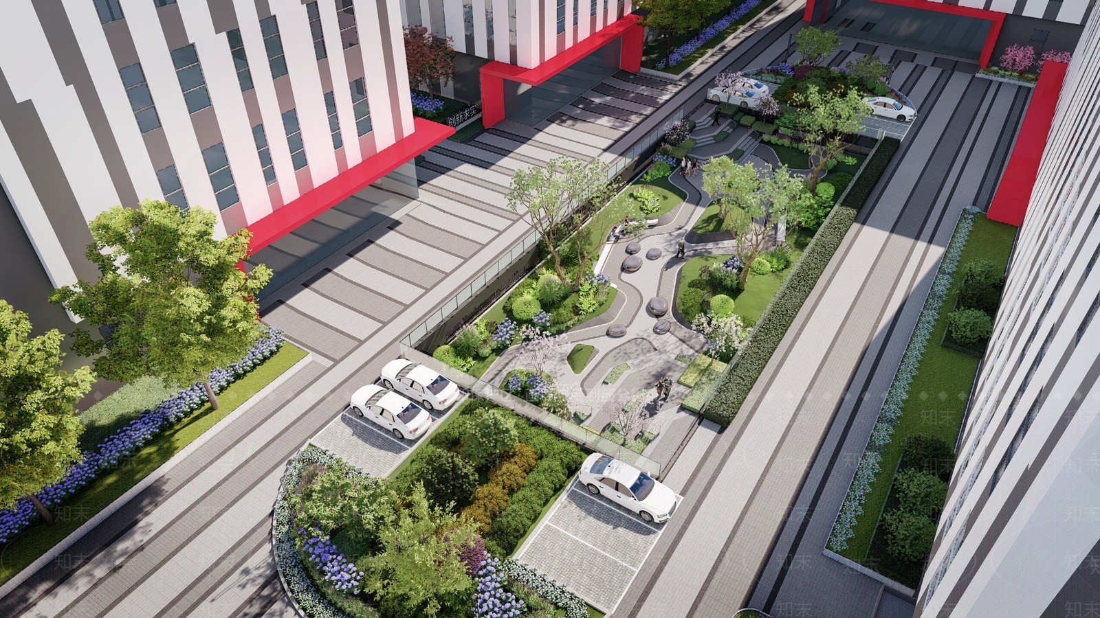 现代办公园区景观SU模型下载【ID:1201678598】