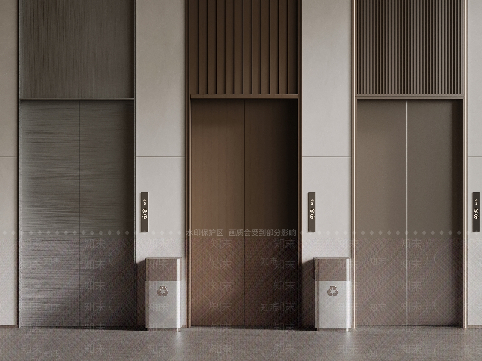 现代电梯间3D模型下载【ID:1201678696】