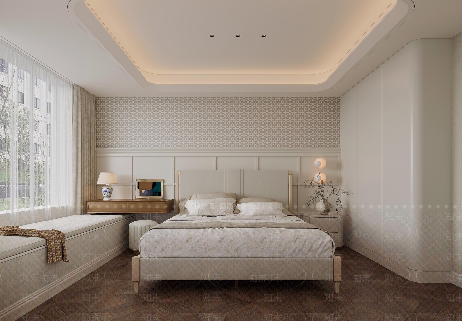 美式法式家居卧室3D模型下载【ID:1201679310】