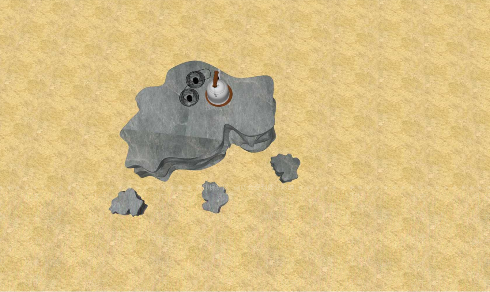中式户外桌椅SU模型下载【ID:1201679332】