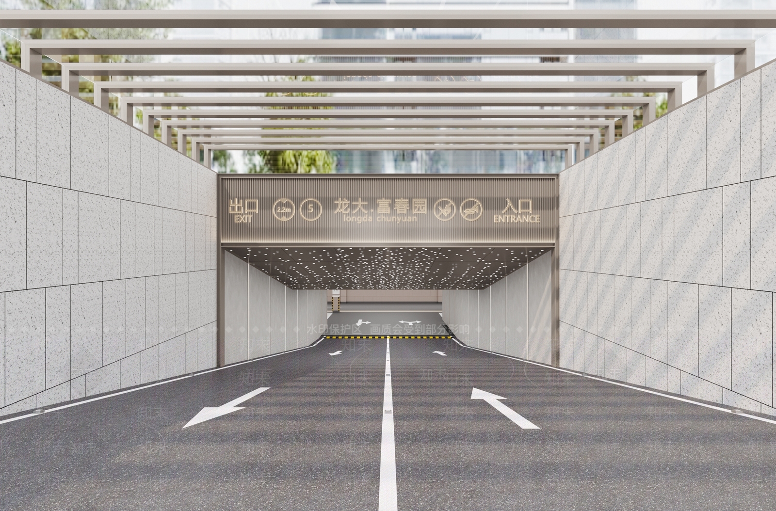 现代轻奢室内停车场3D模型下载【ID:1201679929】