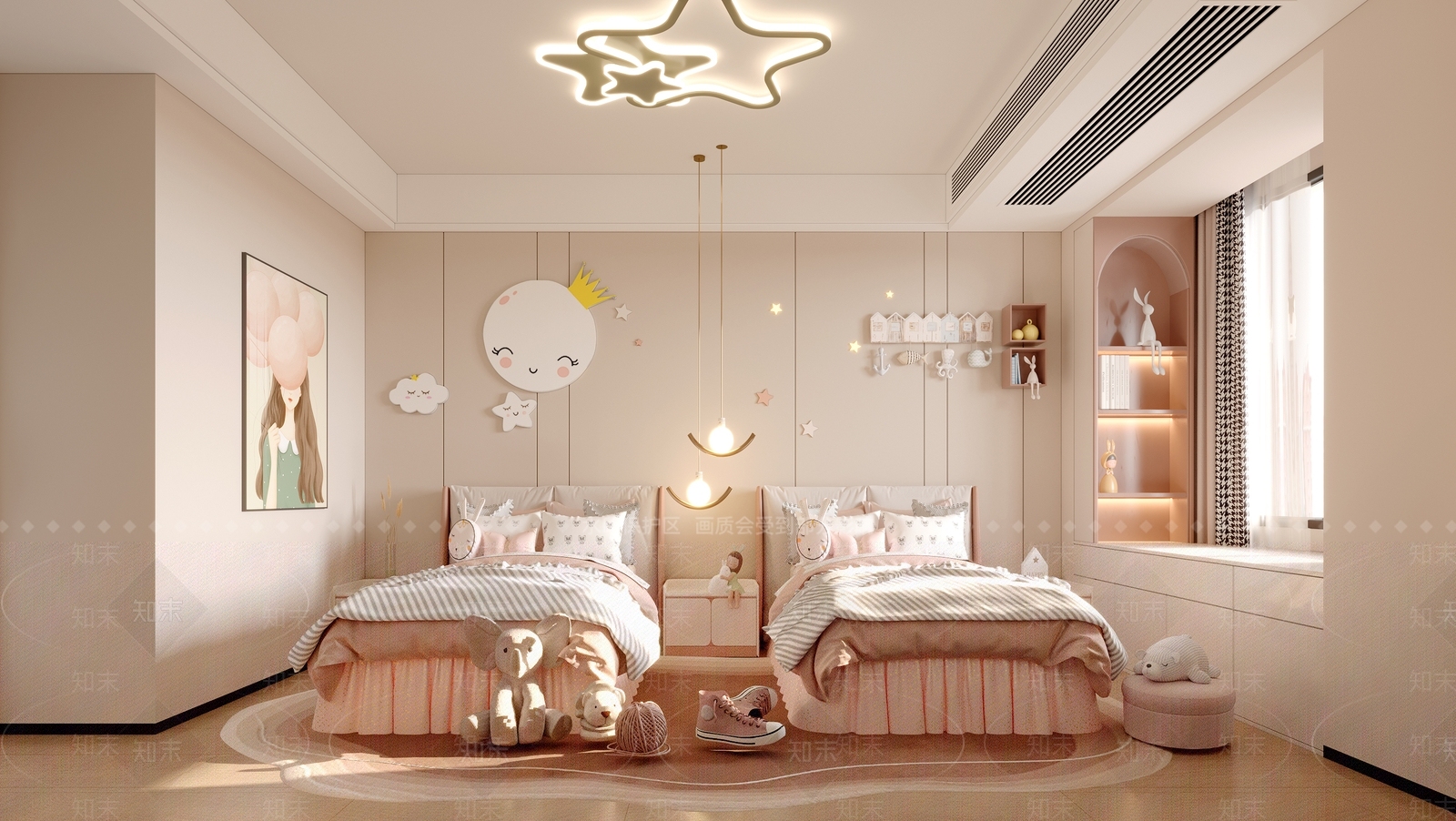 现代女孩房3D模型下载【ID:1201681293】