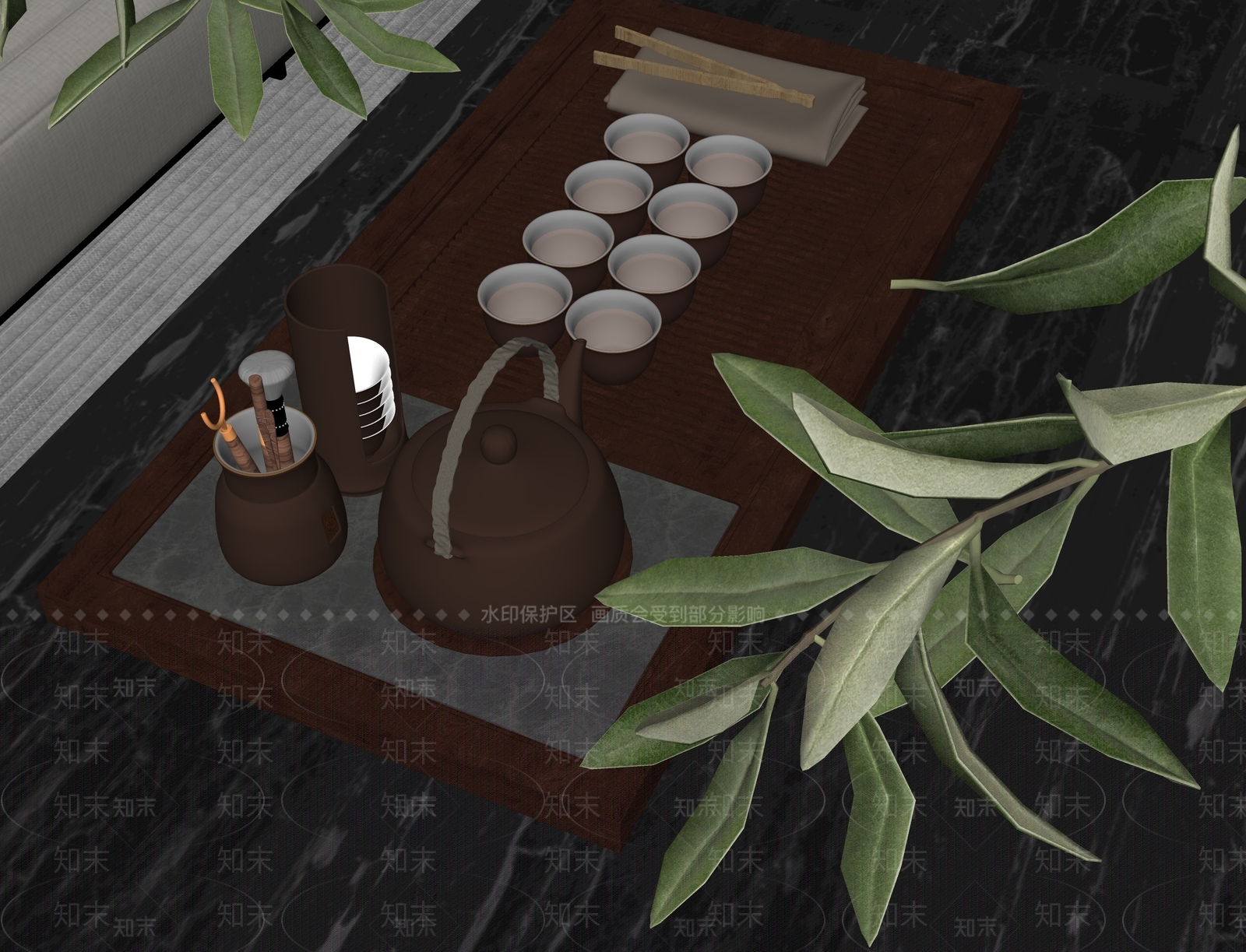 茶具SU模型下载【ID:1201682061】