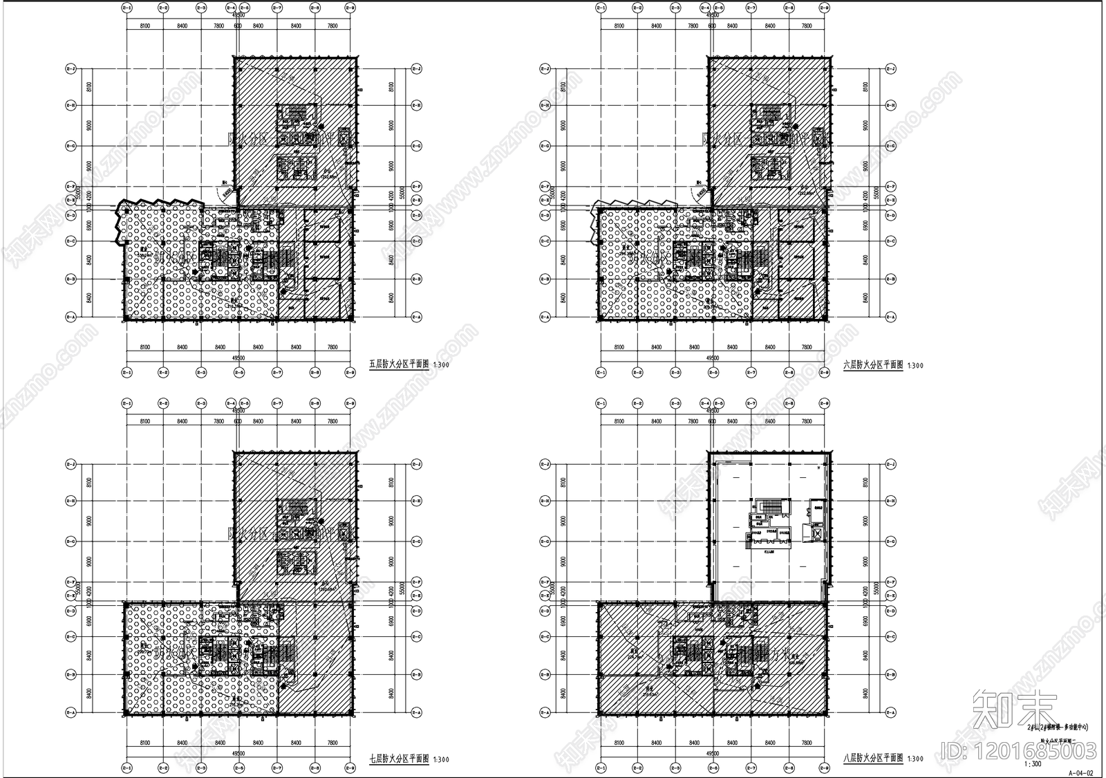 现代产业园建筑cad施工图下载【ID:1201685003】