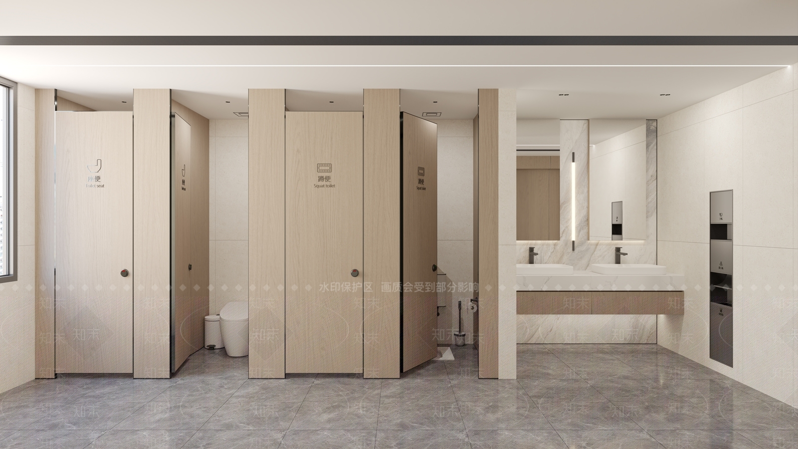 现代公共卫生间SU模型下载【ID:1201685936】