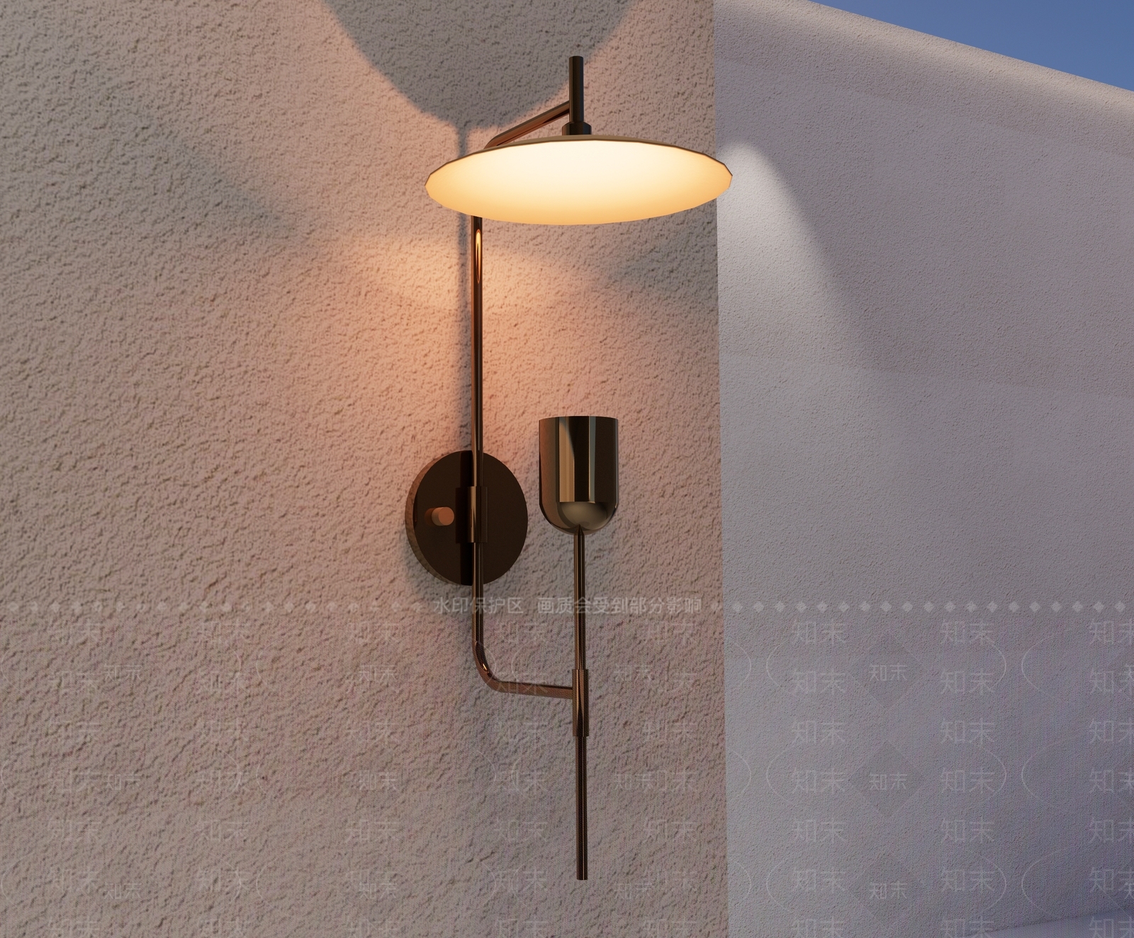 现代复古壁灯SU模型下载【ID:1201686406】