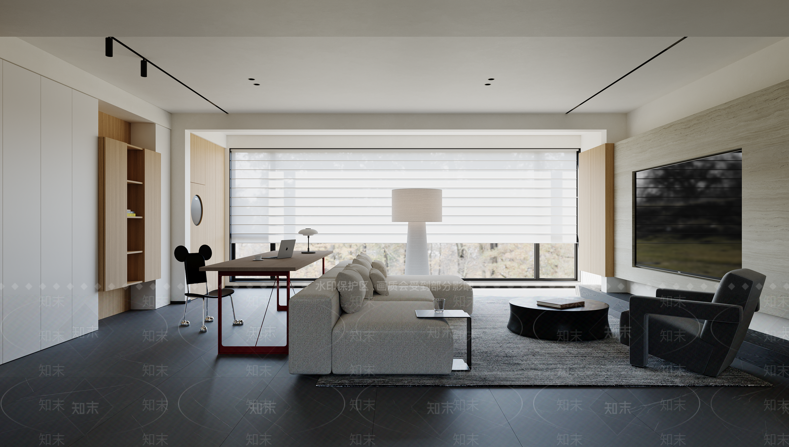 现代侘寂家居客厅3D模型下载【ID:1201687027】