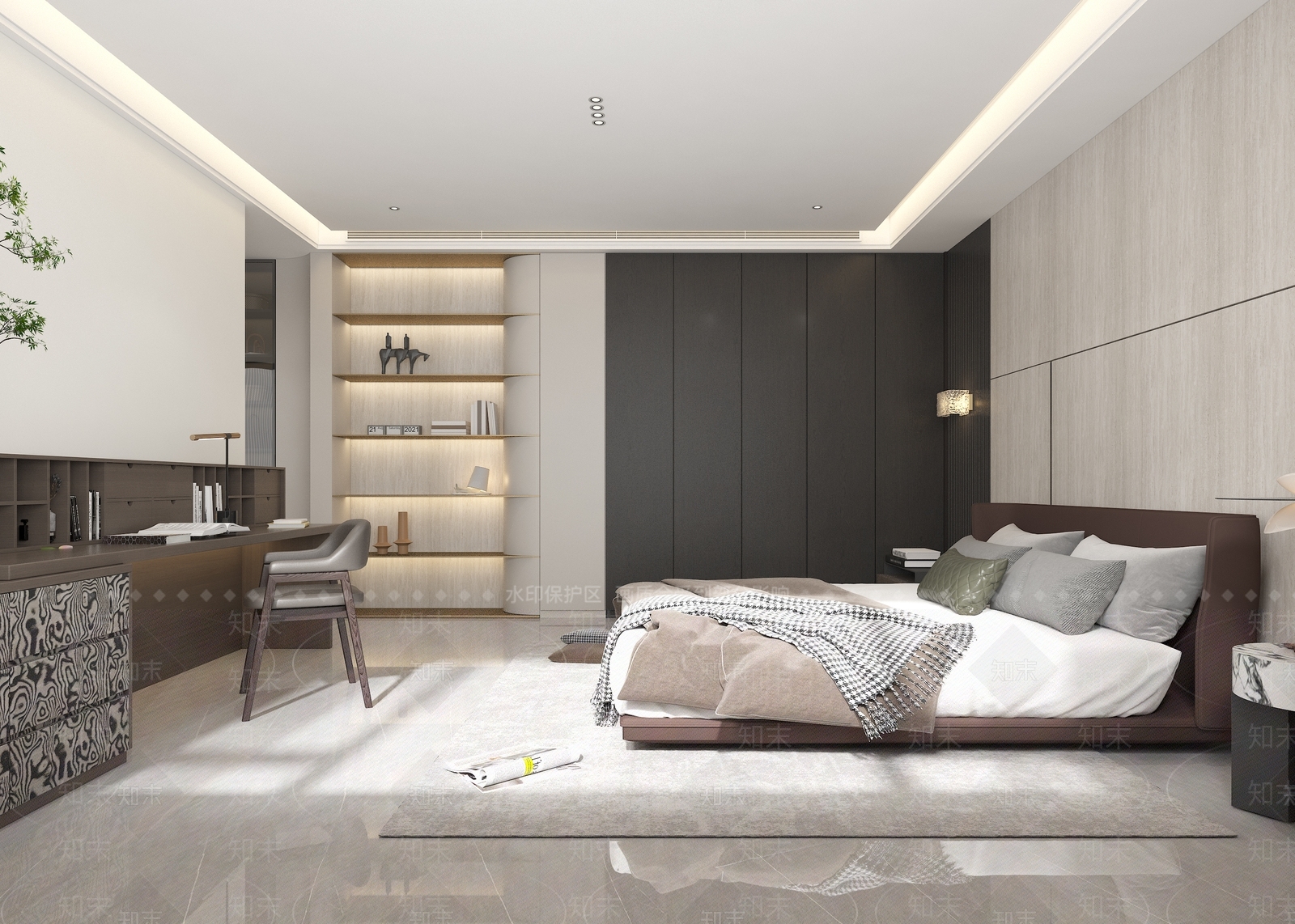意式现代家居卧室3D模型下载【ID:1201688203】