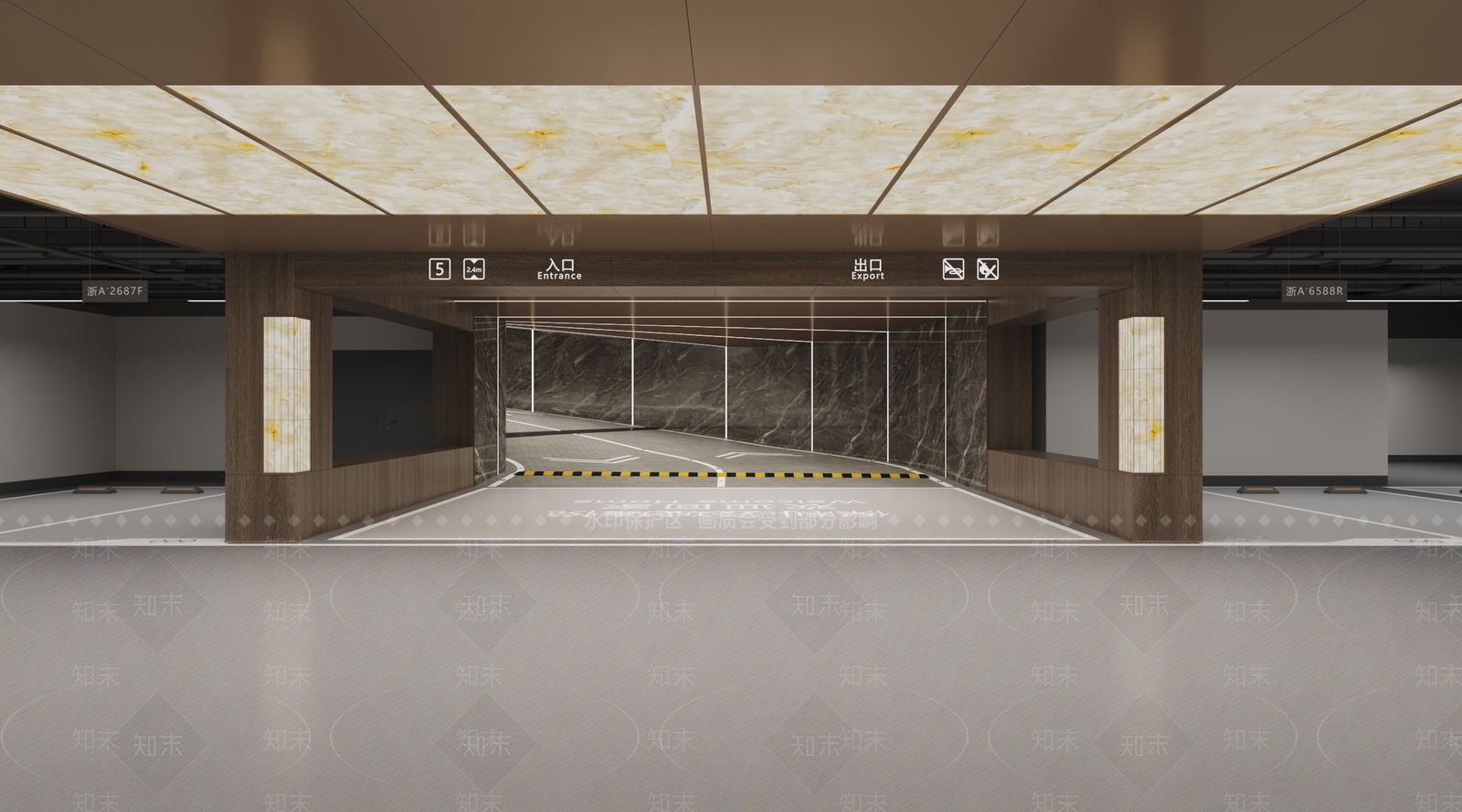 现代轻奢室内停车场3D模型下载【ID:1201688698】