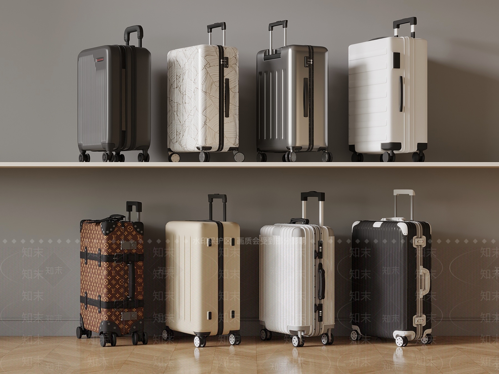 行李箱3D模型下载【ID:1201690441】