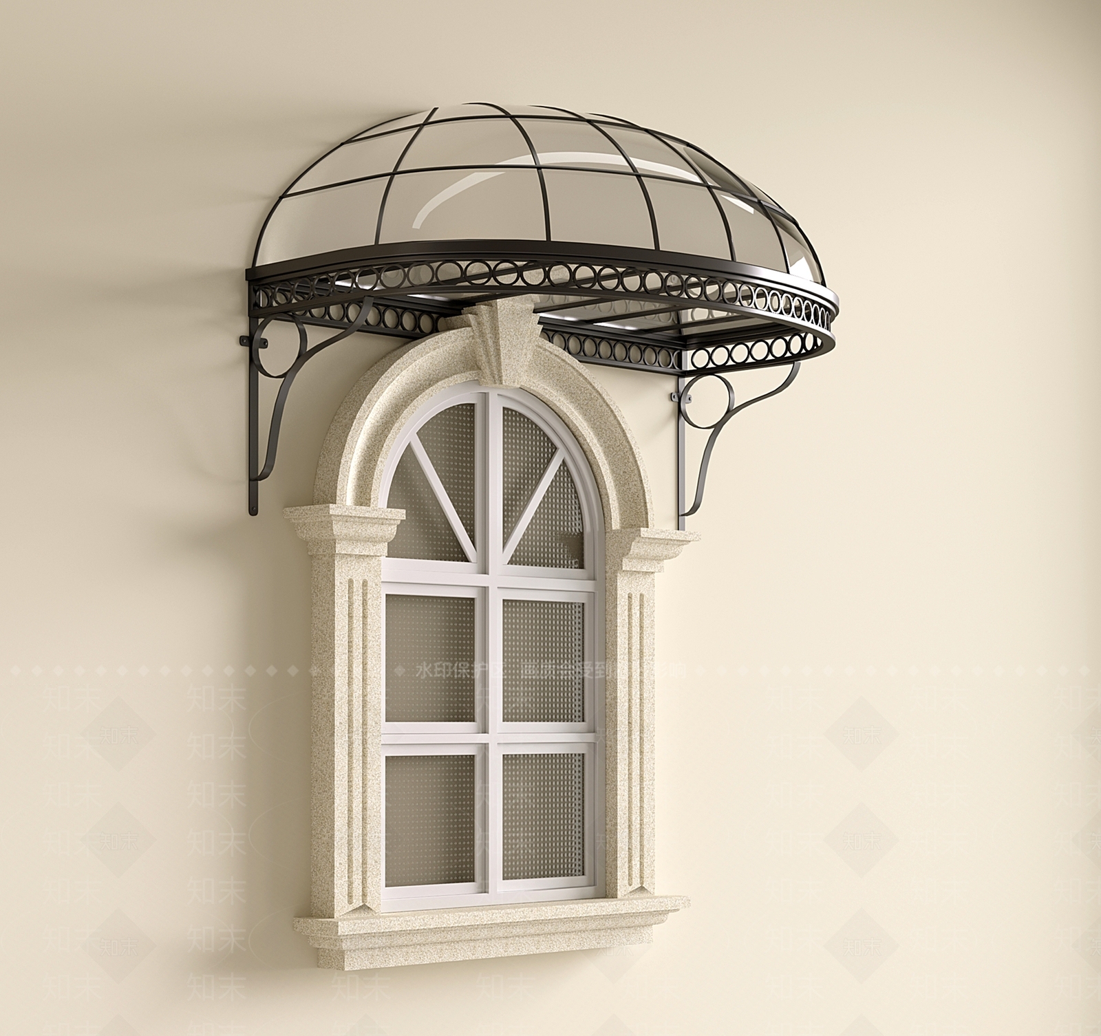 法式欧式雨棚SU模型下载【ID:1201690304】