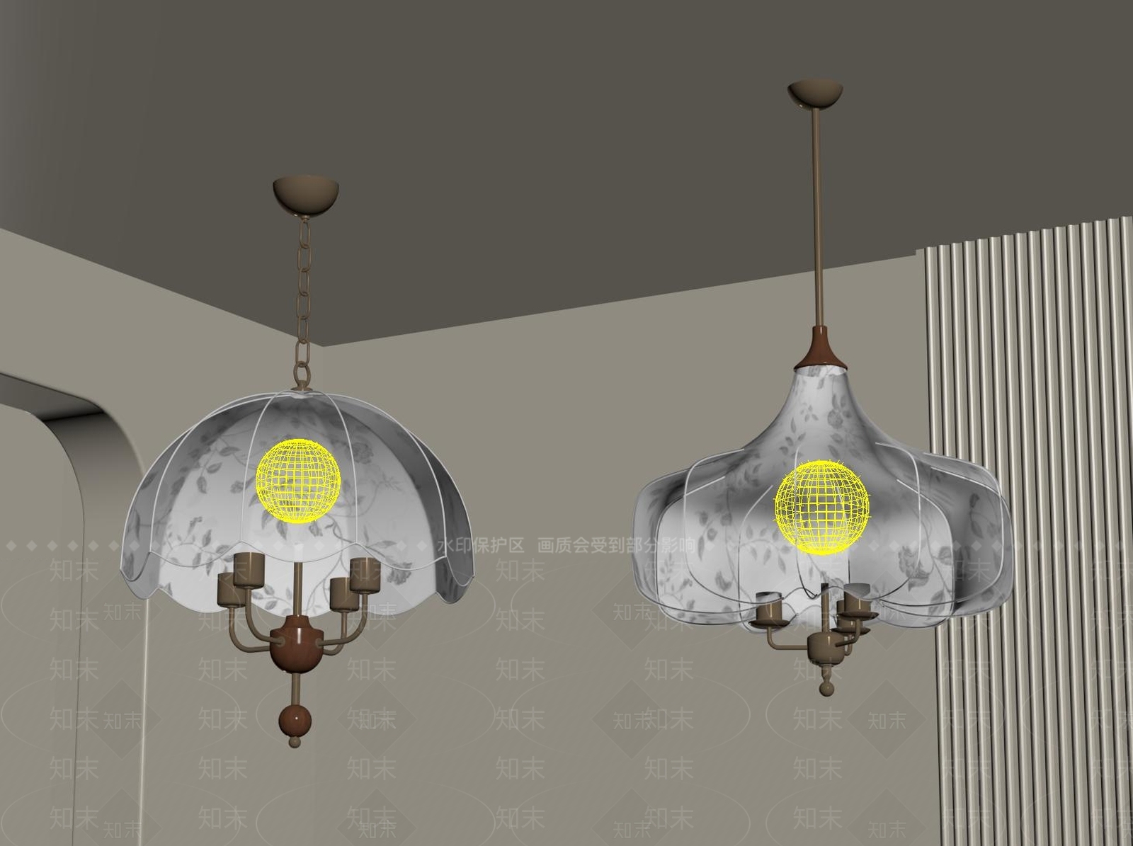 法式中古吊灯SU模型下载【ID:1201690962】