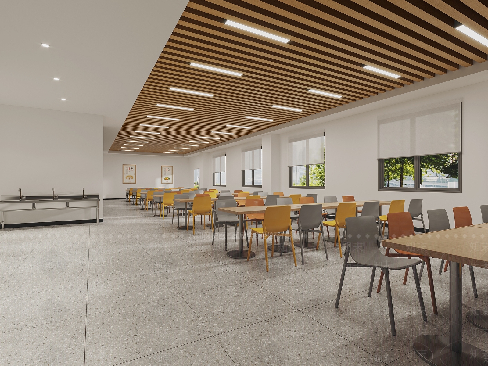 现代食堂3D模型下载【ID:1201692373】