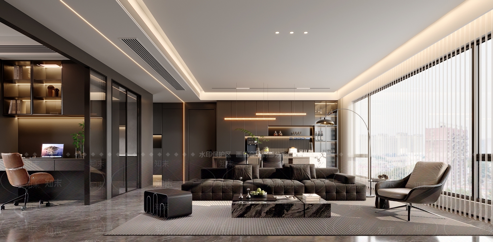 现代客餐厅3D模型下载【ID:1221685359】