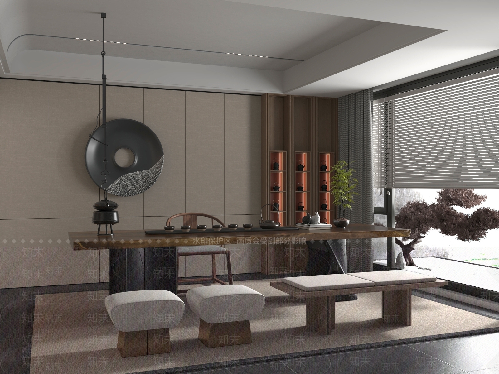 新中式中式茶桌椅3D模型下载【ID:1201695376】