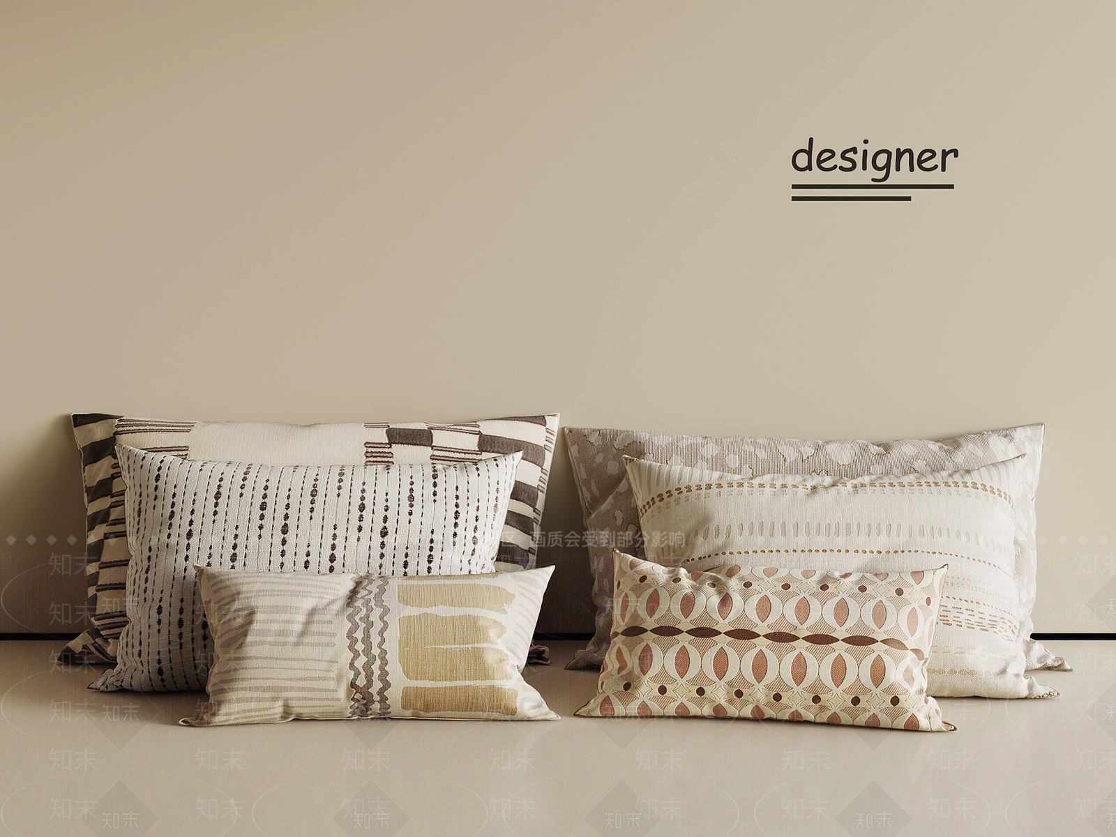 现代抱枕3D模型下载【ID:1201695664】