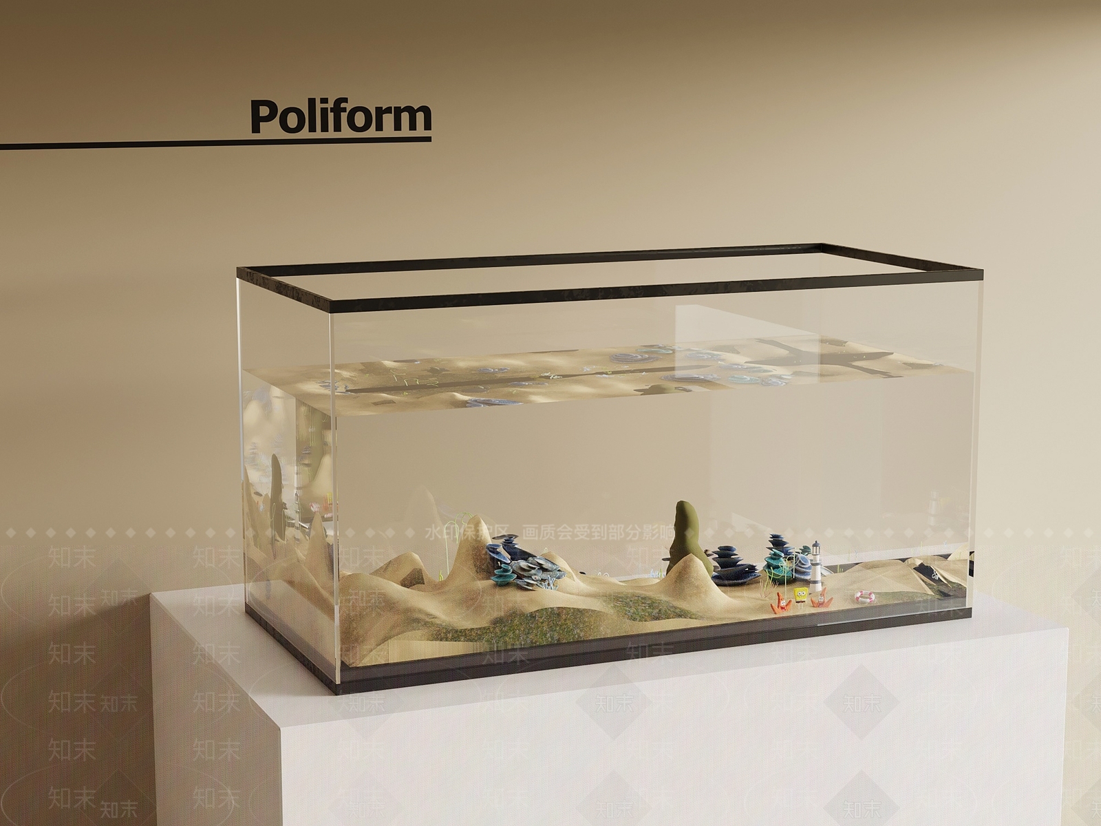 现代鱼缸SU模型下载【ID:1201697549】