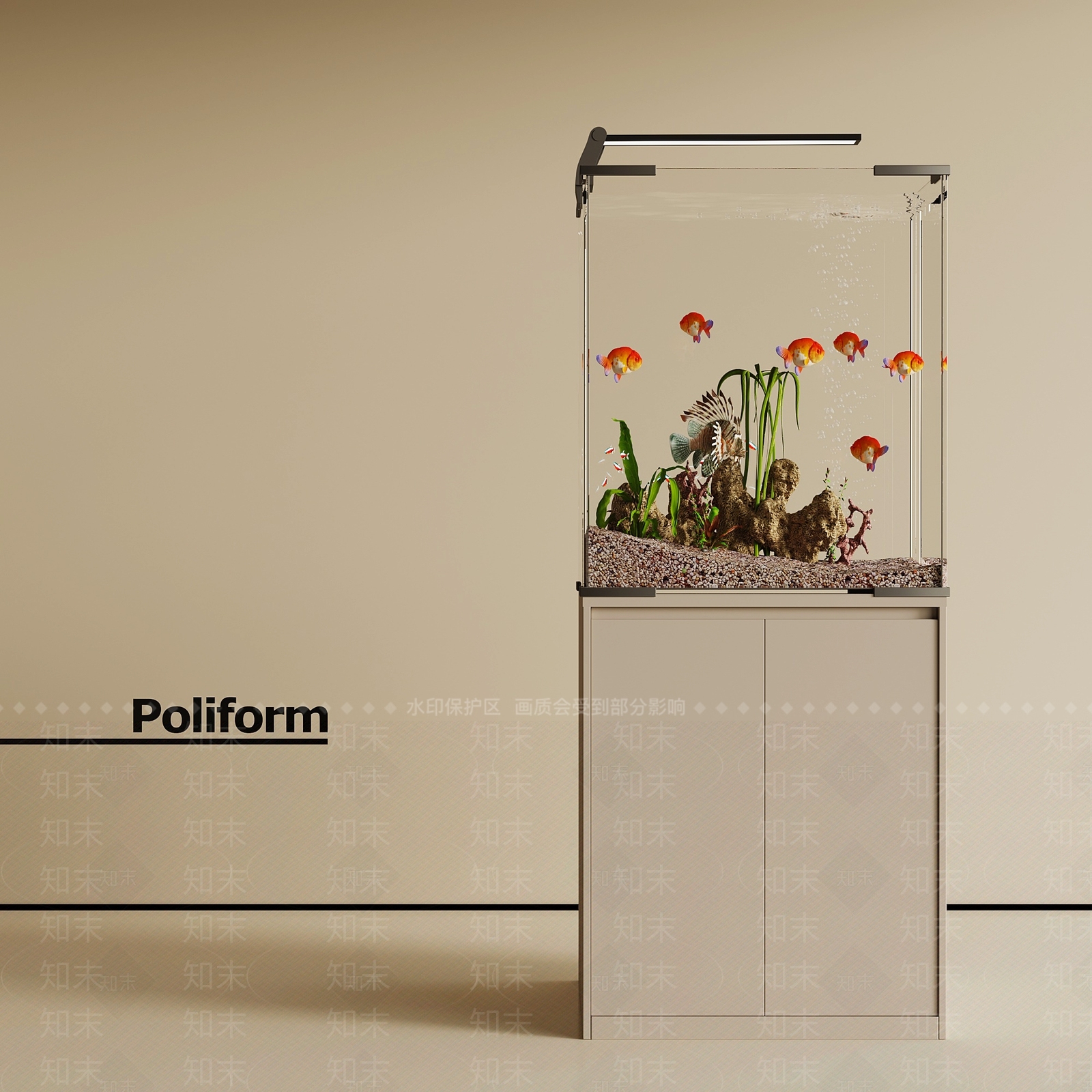 现代鱼缸SU模型下载【ID:1201697896】