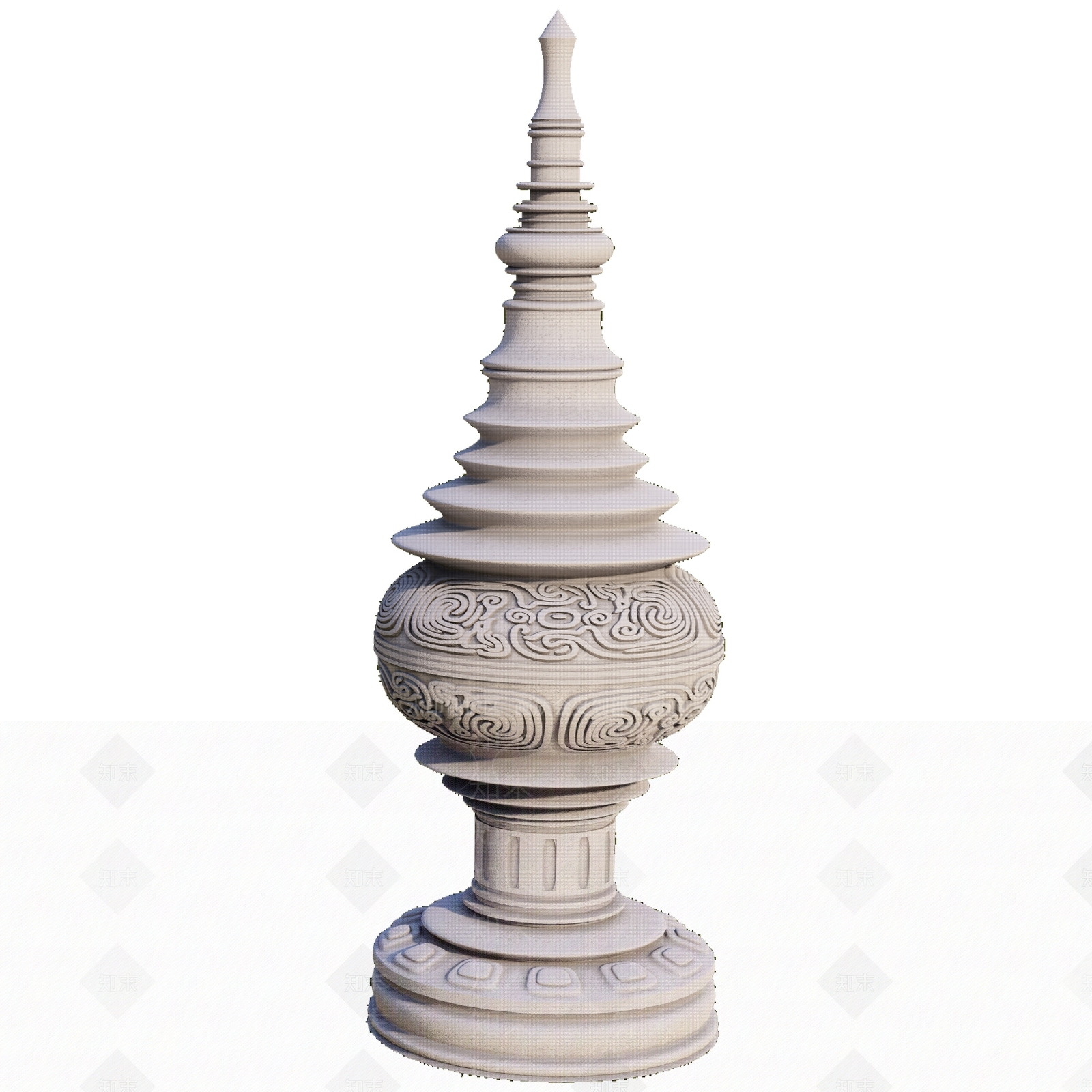 禅意景观雕塑3D模型下载【ID:1201697990】