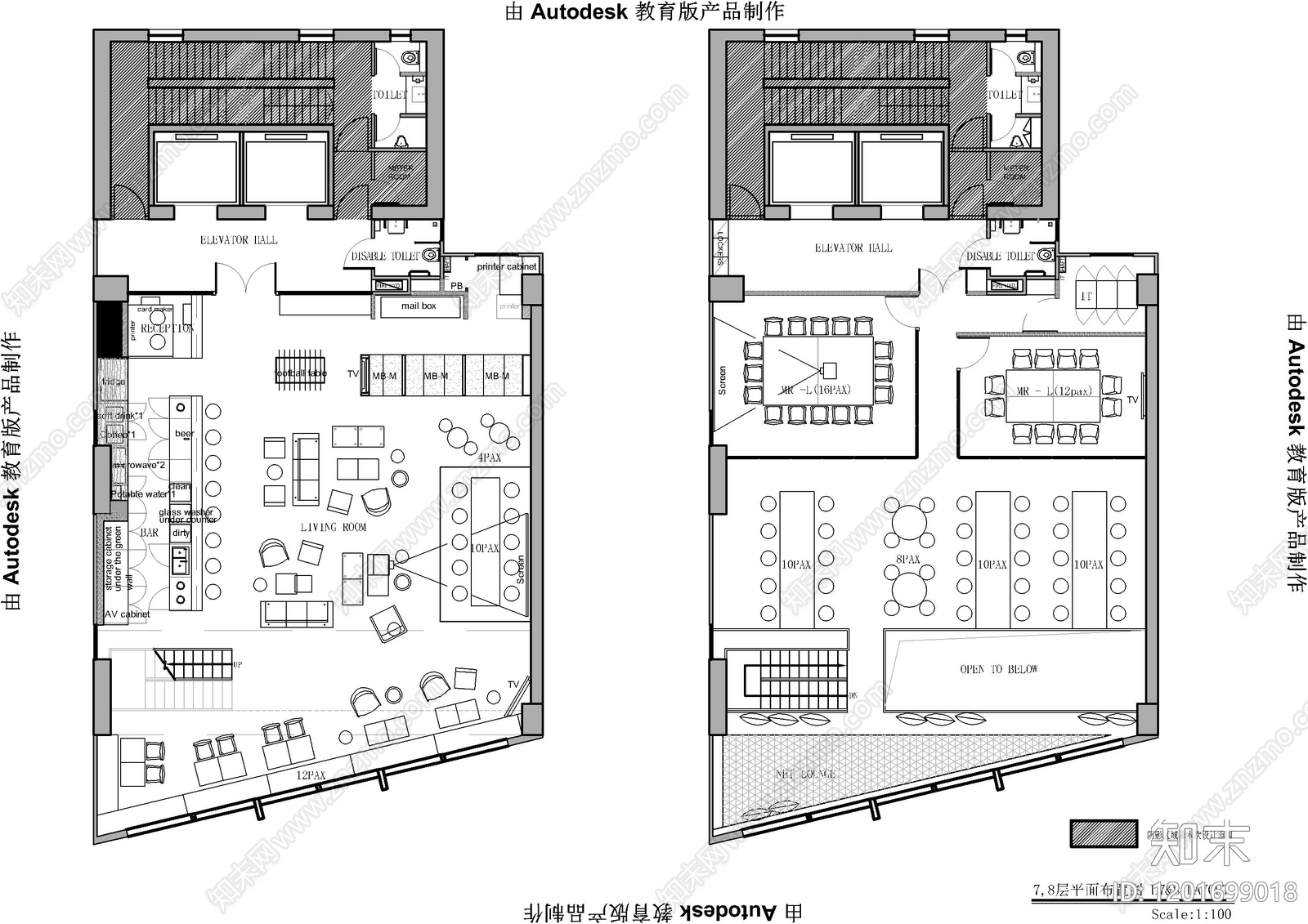 现代整体办公空间cad施工图下载【ID:1201699018】