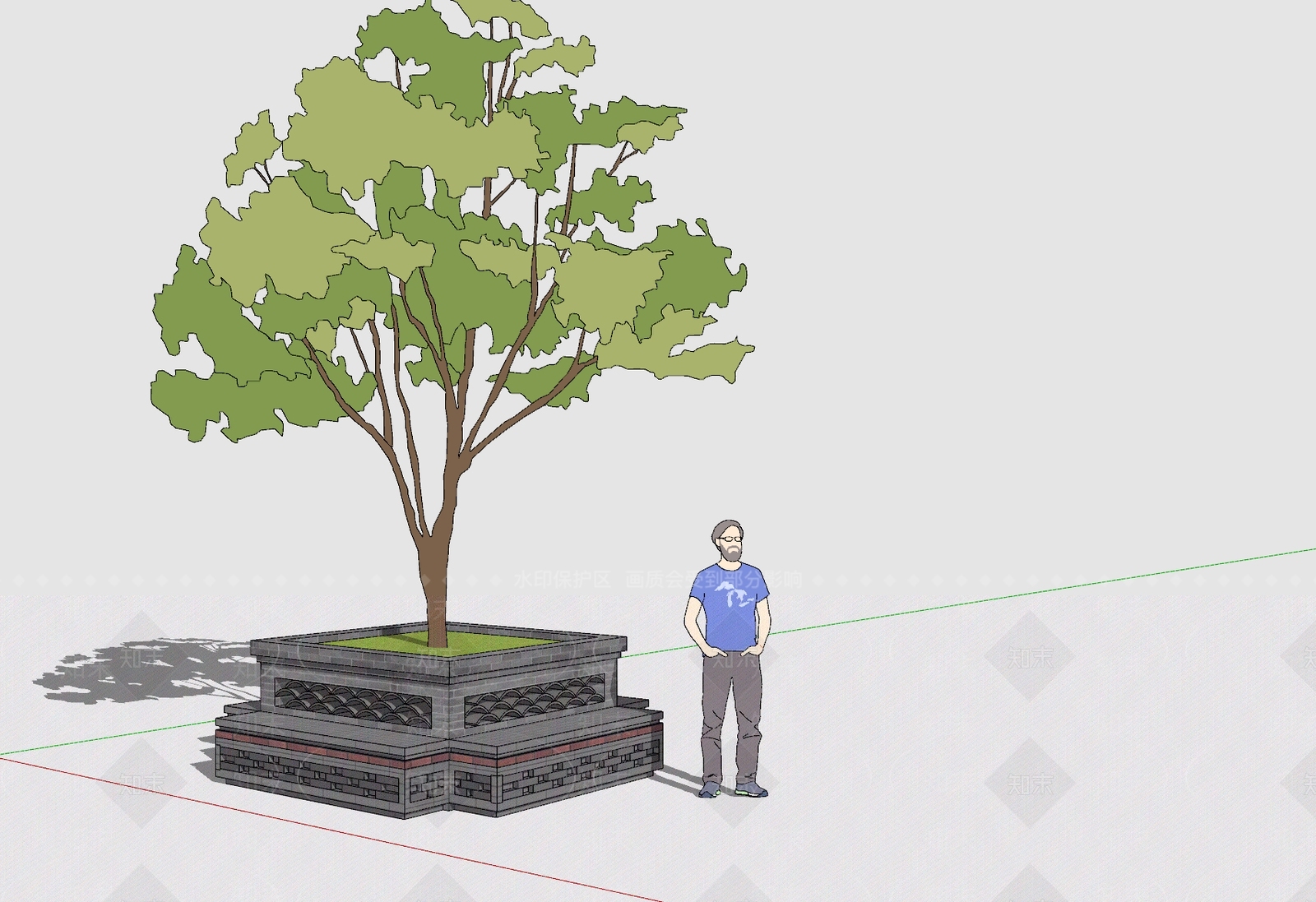 新中式中式景观公园SU模型下载【ID:1201699844】