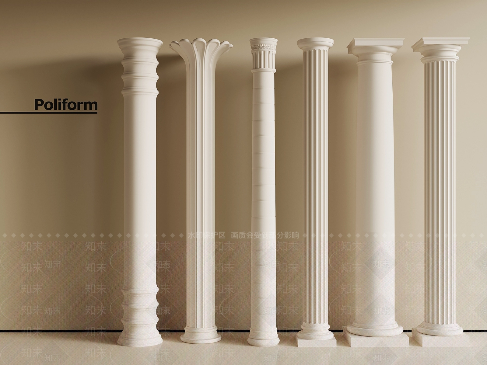欧式柱子3D模型下载【ID:1201700717】