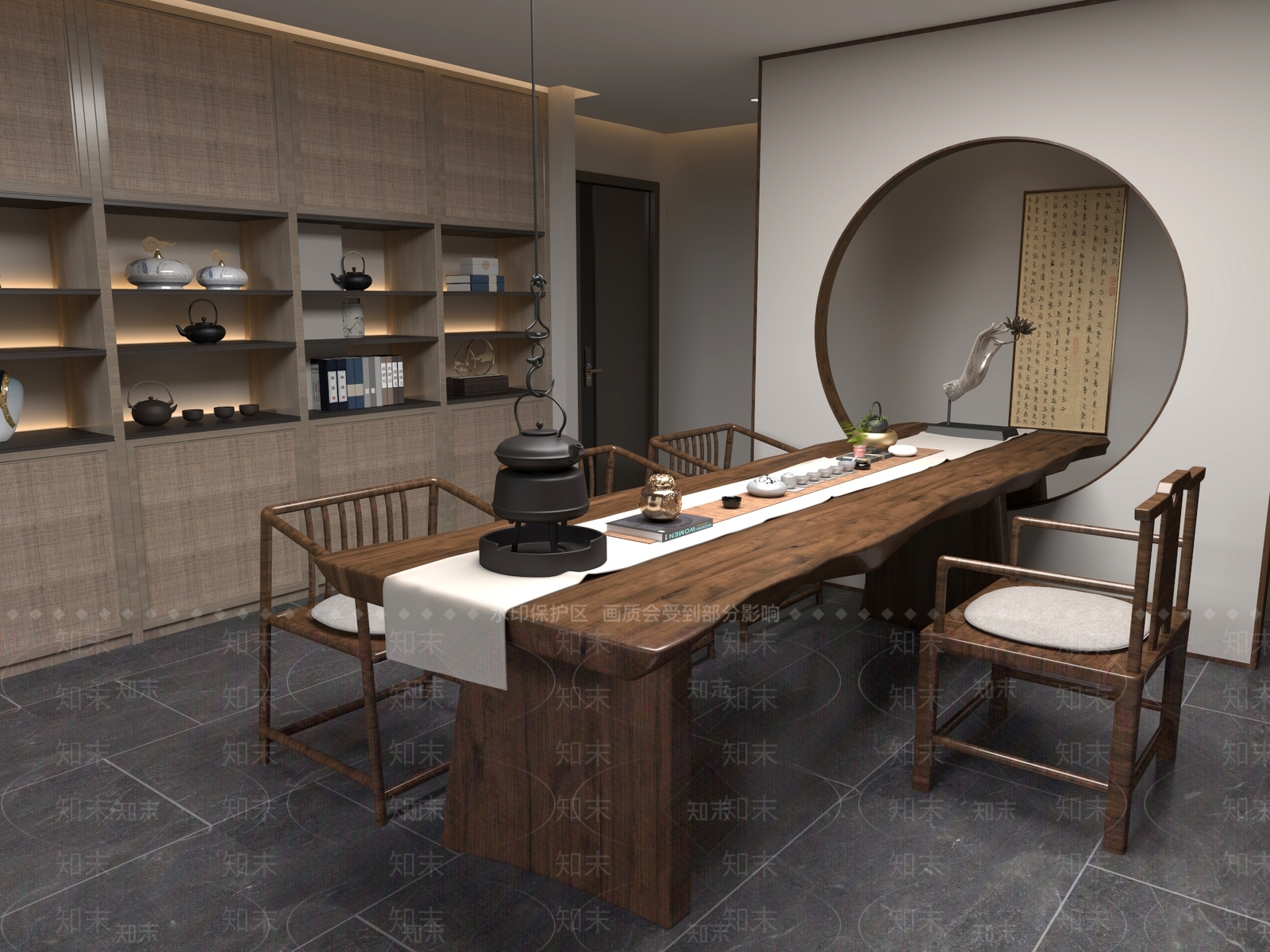 新中式中式茶桌椅3D模型下载【ID:1201700896】