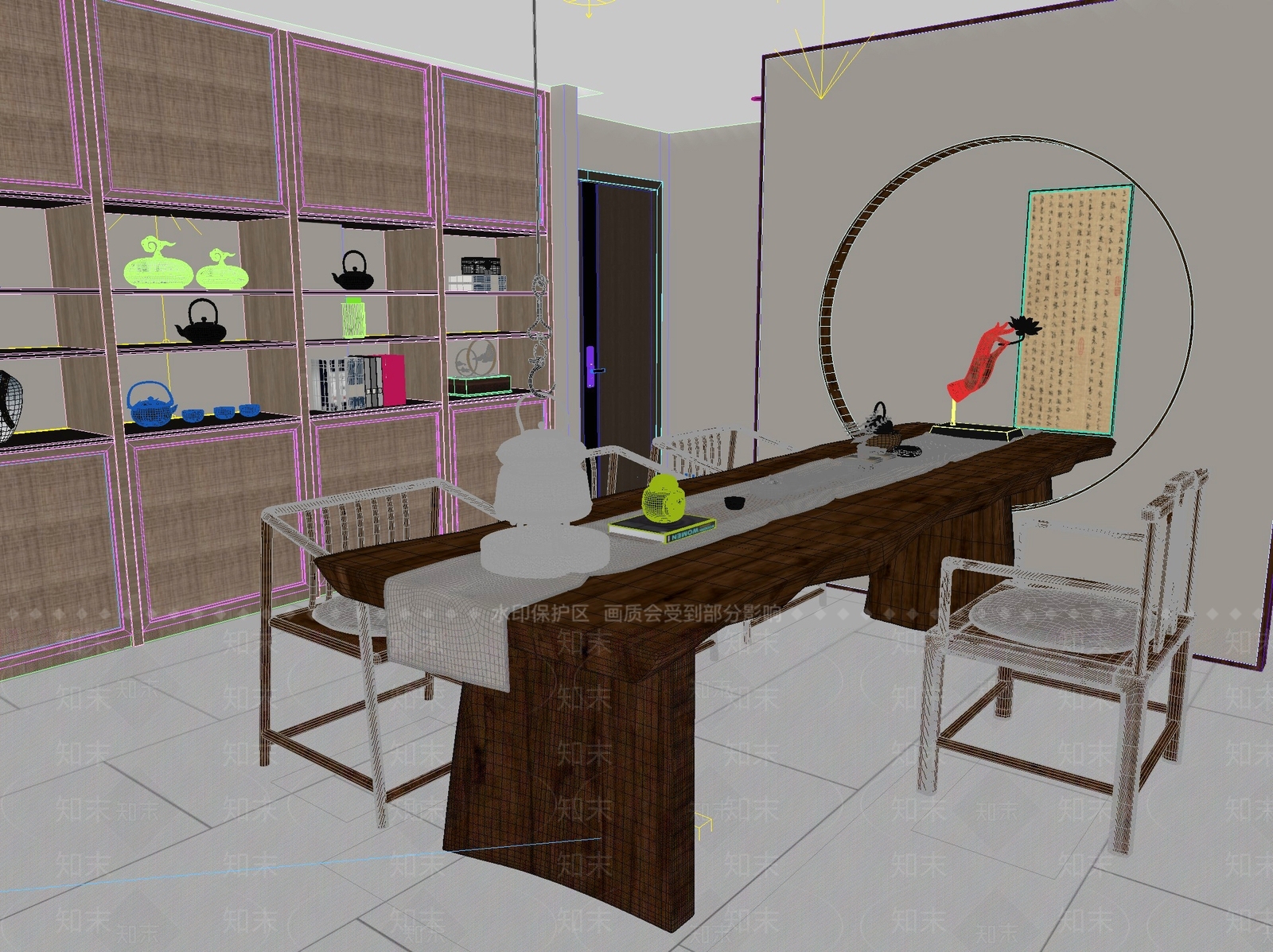 新中式中式茶桌椅3D模型下载【ID:1201700896】