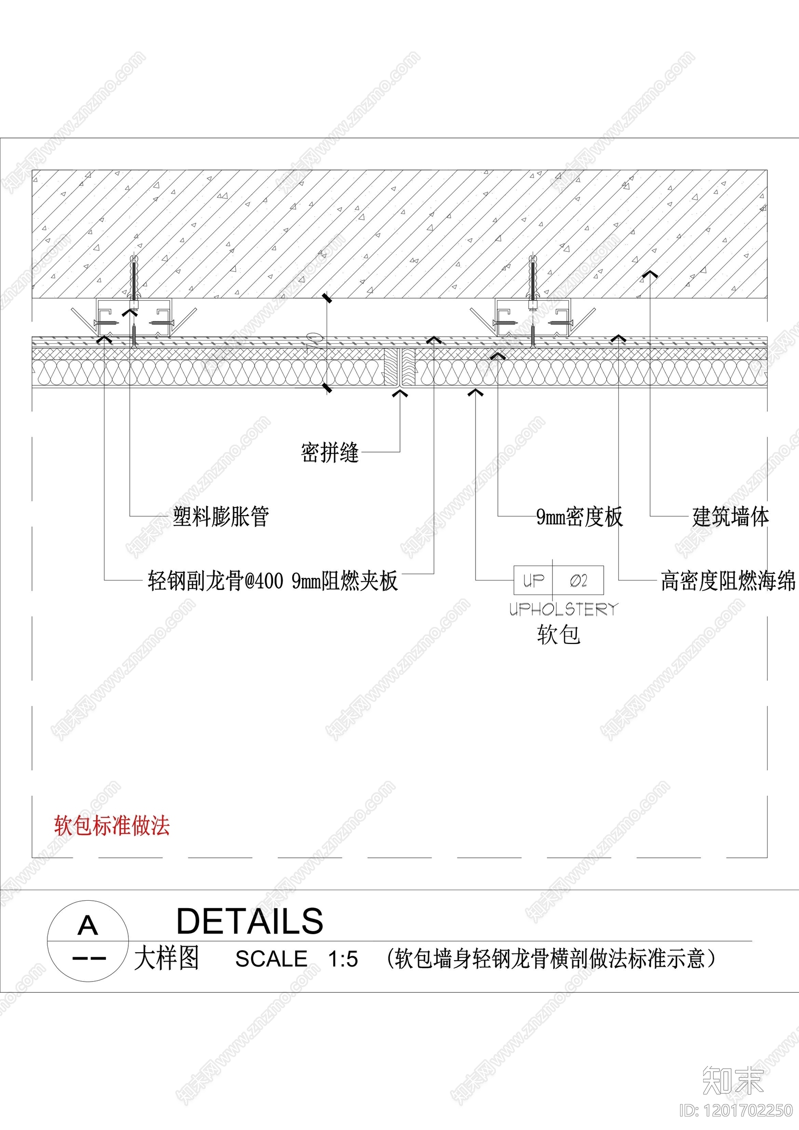 墙面节点cad施工图下载【ID:1201702250】
