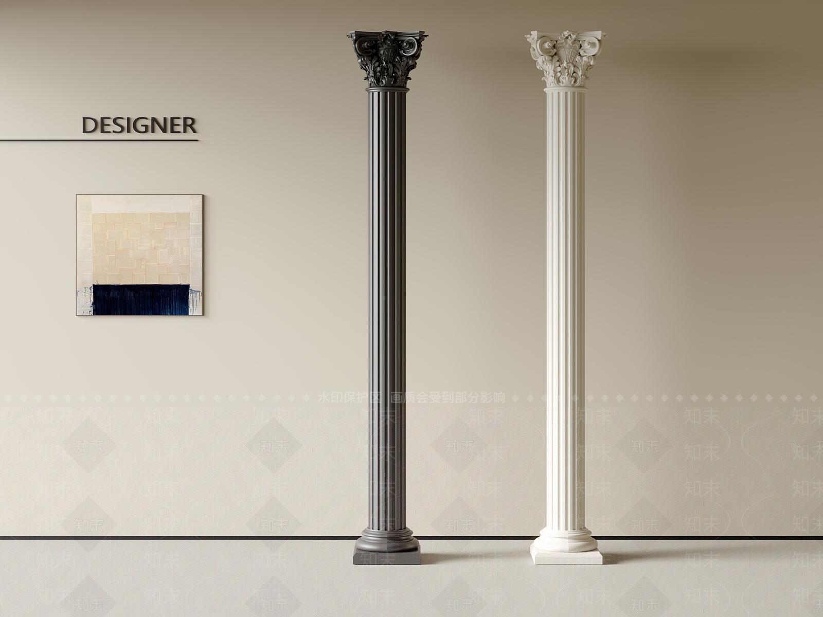 现代柱子3D模型下载【ID:1201703870】