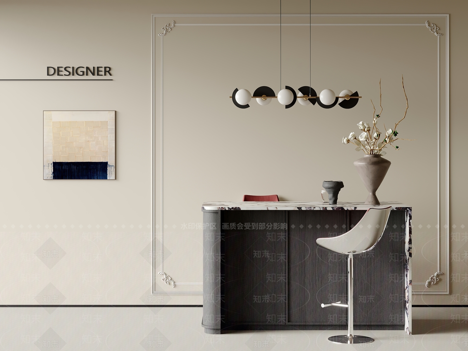 法式吧台3D模型下载【ID:1201703829】