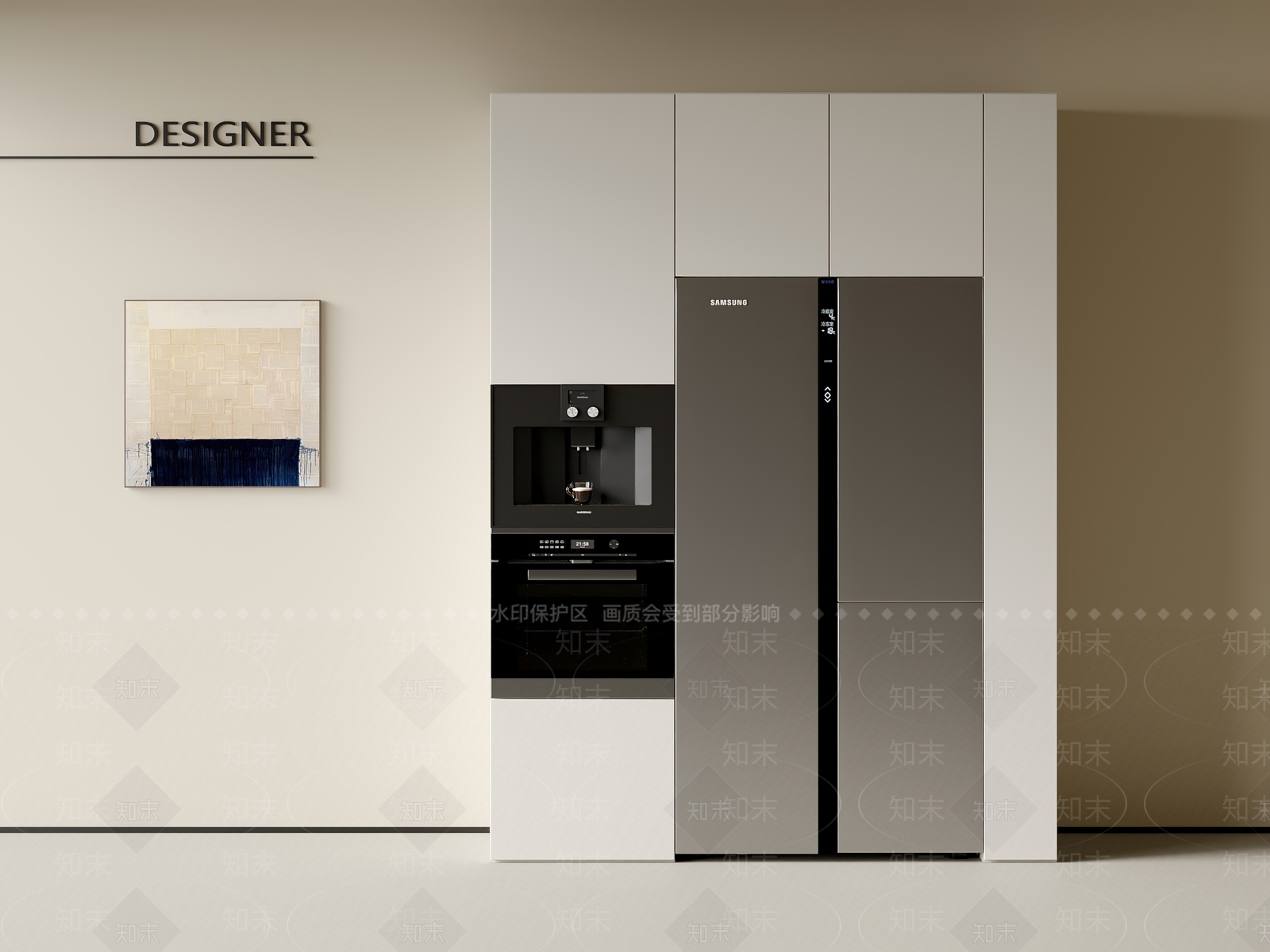 现代冰箱柜3D模型下载【ID:1201704818】