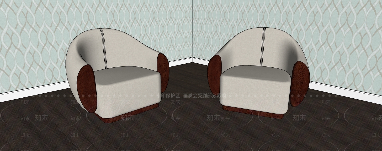 现代单人沙发SU模型下载【ID:1201706351】