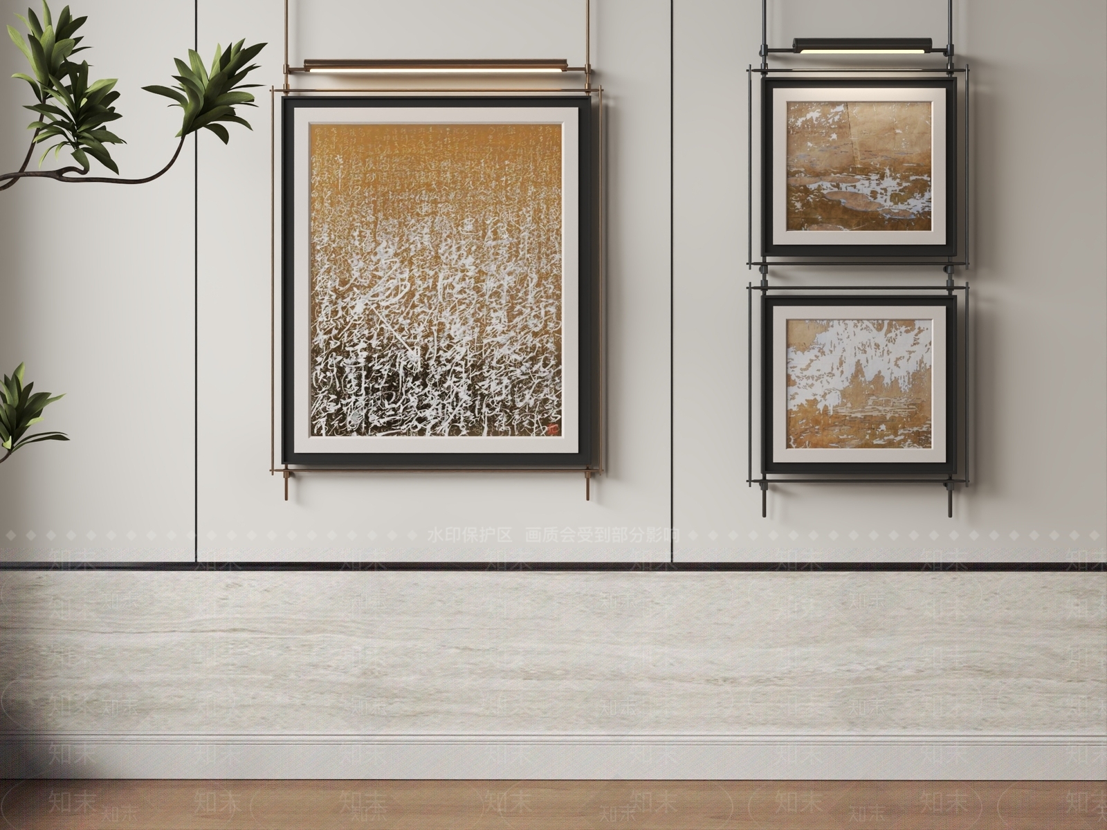 中式中古挂画3D模型下载【ID:1201707208】