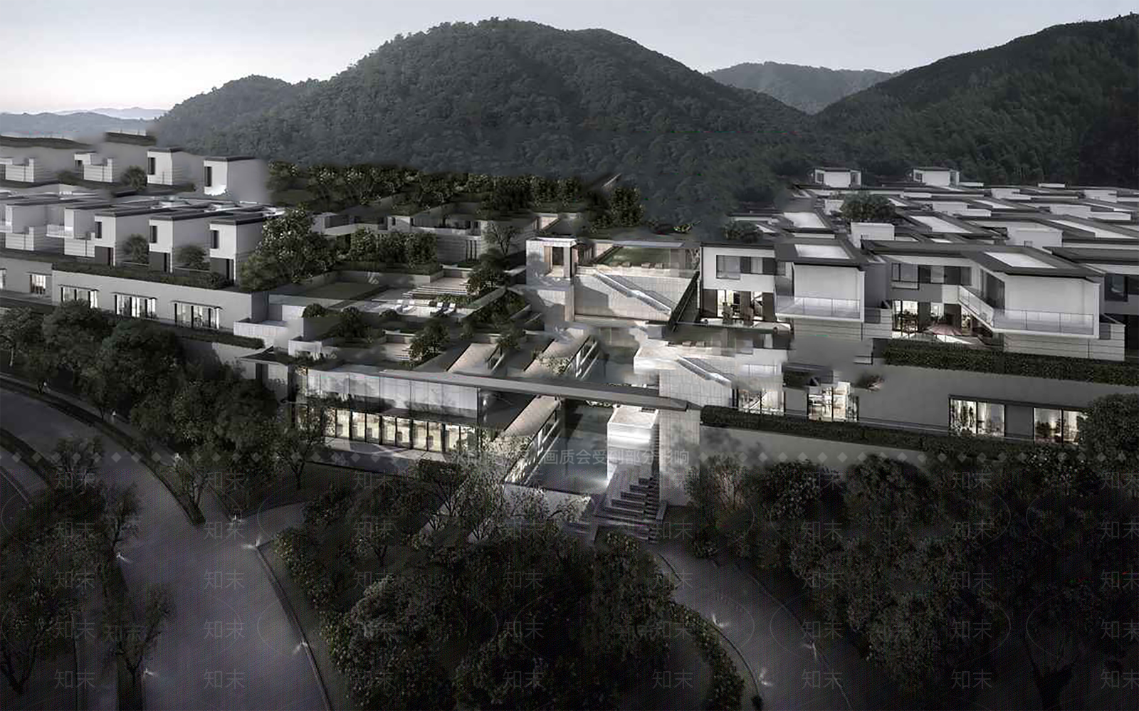 现代新中式别墅SU模型下载【ID:1201712569】