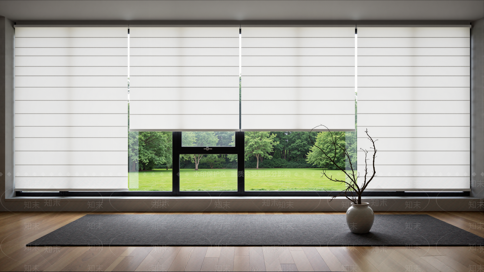 现代窗帘SU模型下载【ID:1201714373】