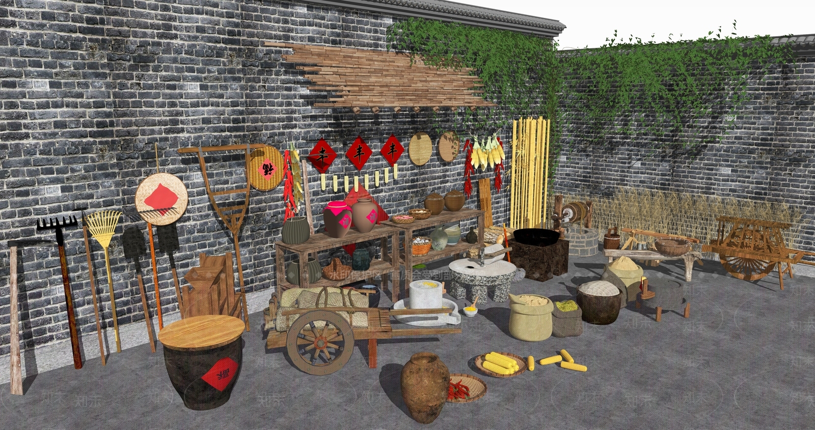 复古古建筑SU模型下载【ID:1201715197】