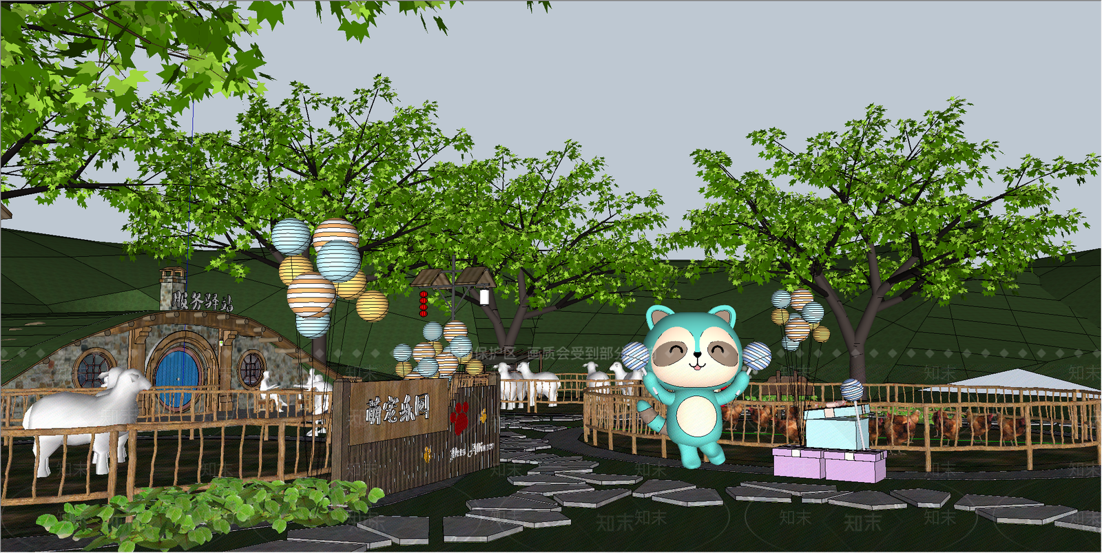 现代景观公园SU模型下载【ID:1201715351】