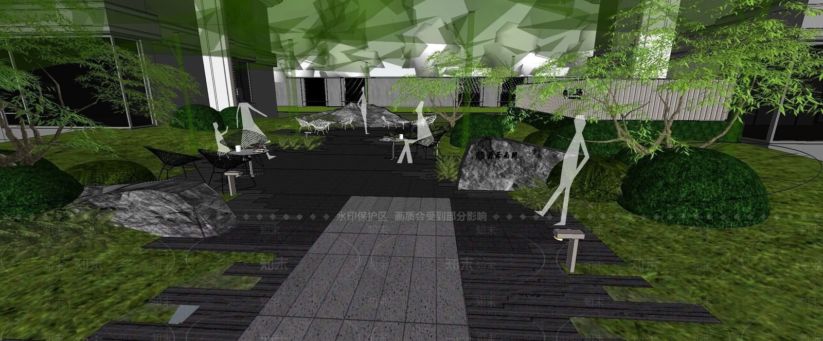 现代小区景观SU模型下载【ID:1201715470】