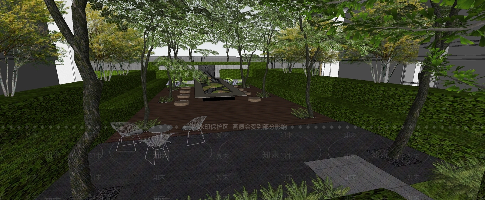 现代小区景观SU模型下载【ID:1201715409】