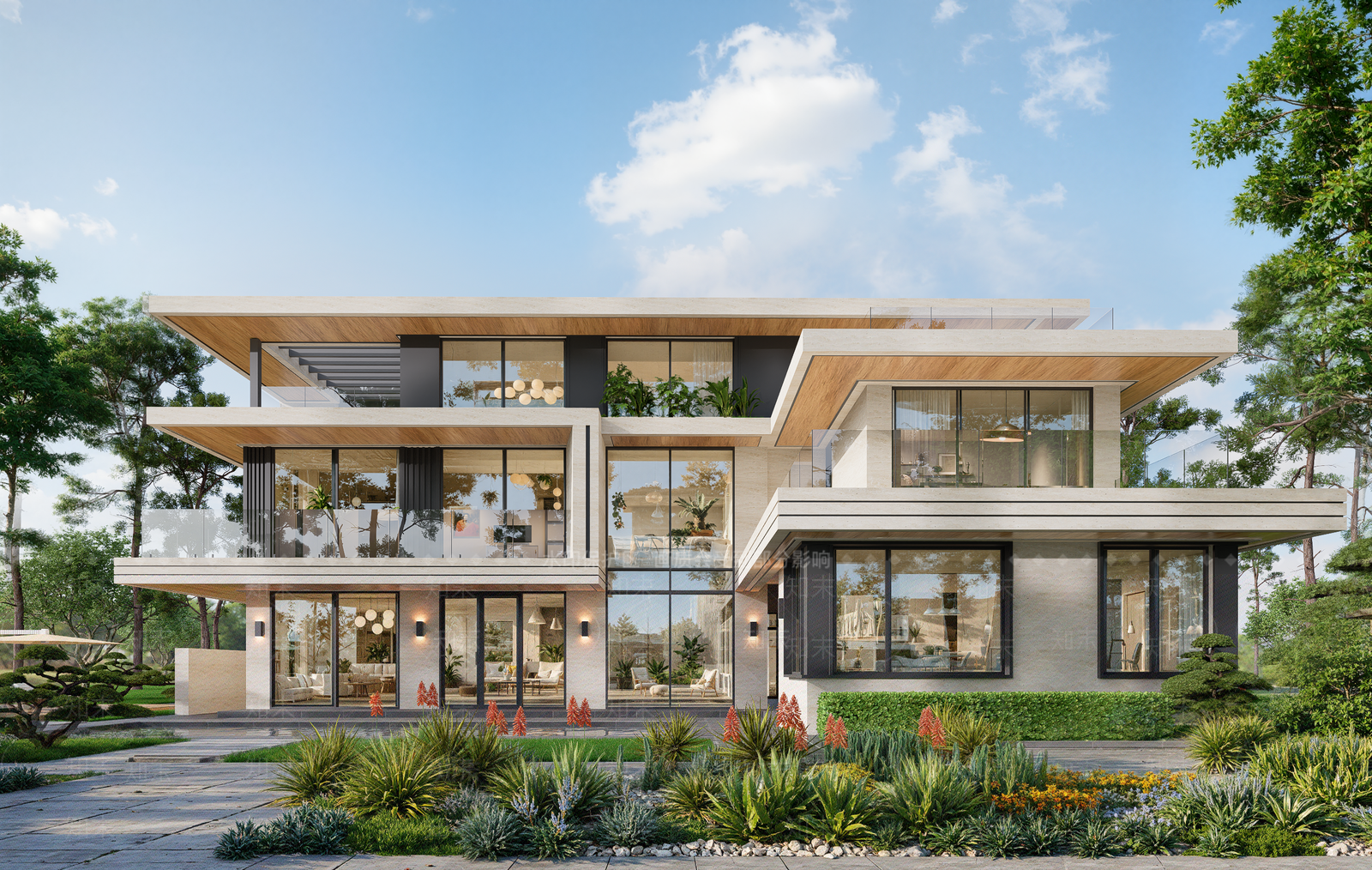 现代别墅SU模型下载【ID:1201715991】