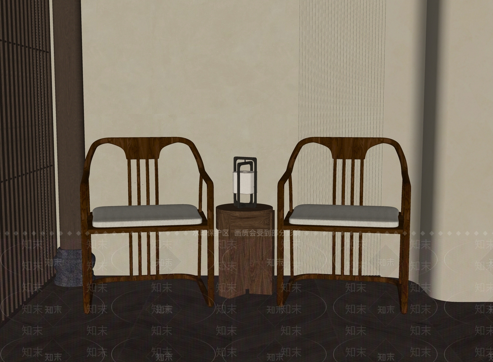新中式书桌椅SU模型下载【ID:1201716179】
