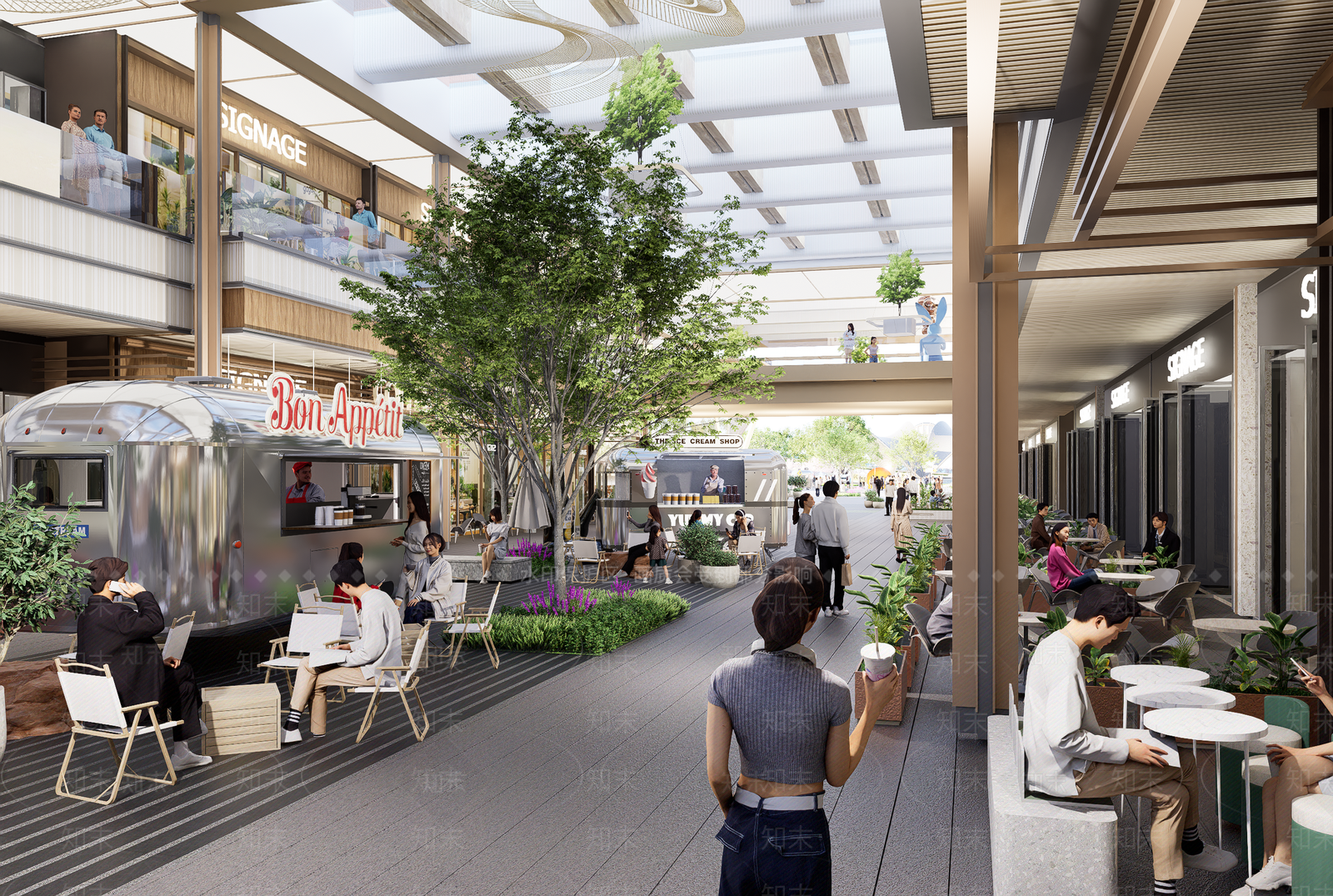 现代商业街SU模型下载【ID:1201721888】