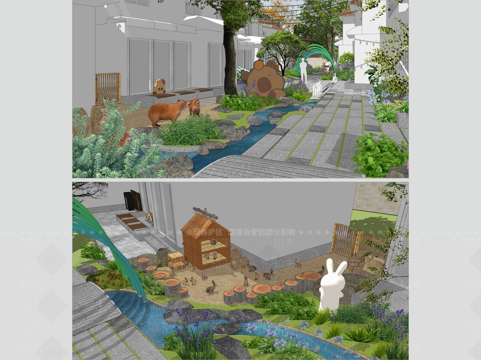 现代口袋公园SU模型下载【ID:1201722477】