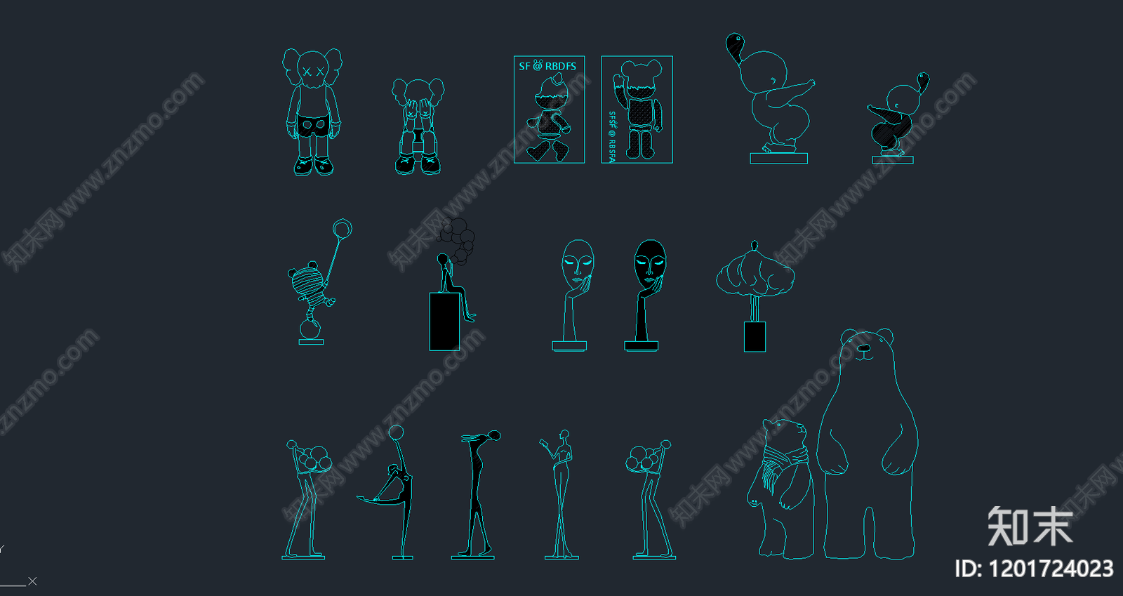 现代摆件施工图下载【ID:1201724023】